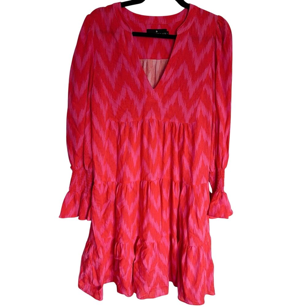 Pomander Place S Hot Pink Tiered Mini Dress Ruffle Sleeve Tuckernuck